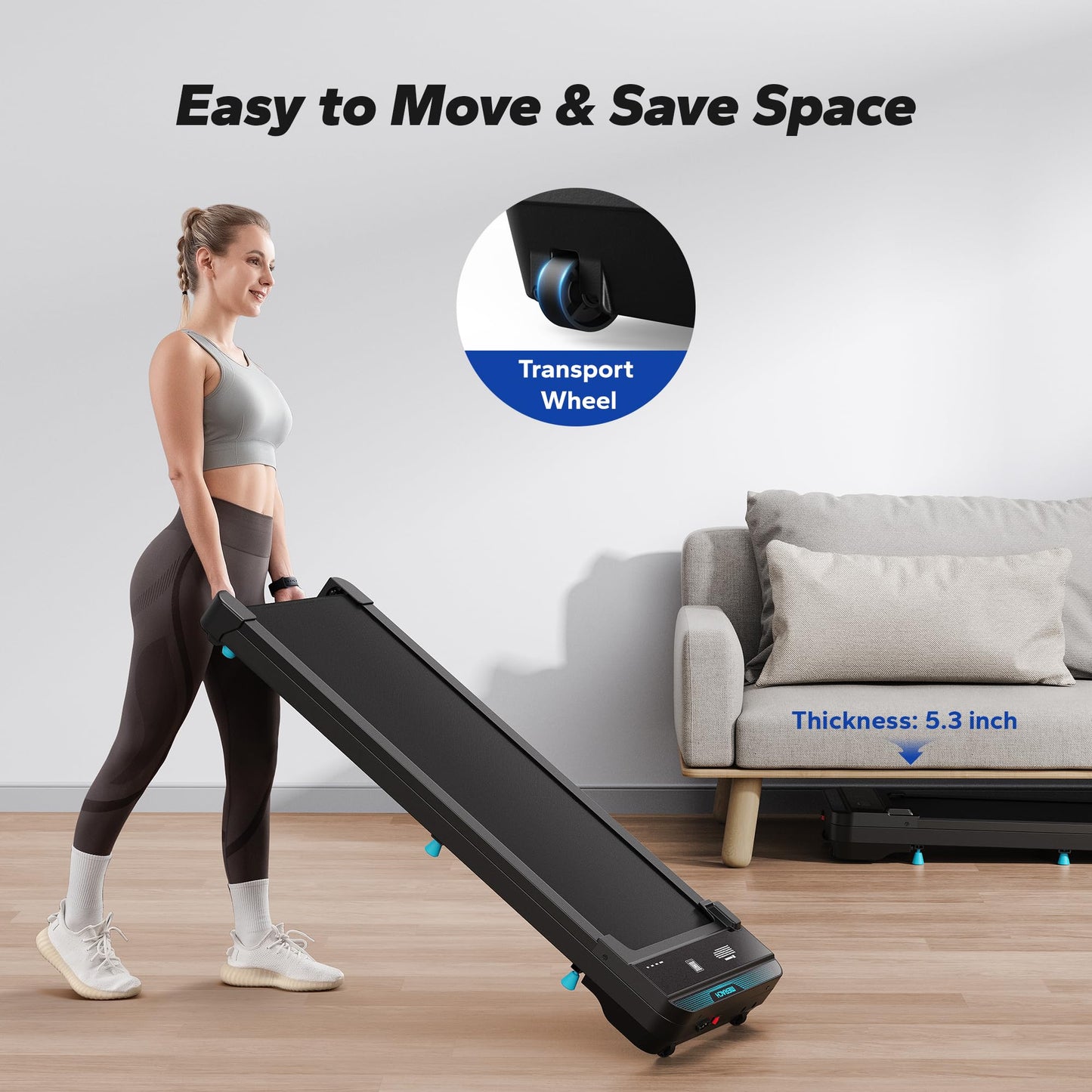 Portable Treadmill: Quiet, Compact, Under Desk Fitness
