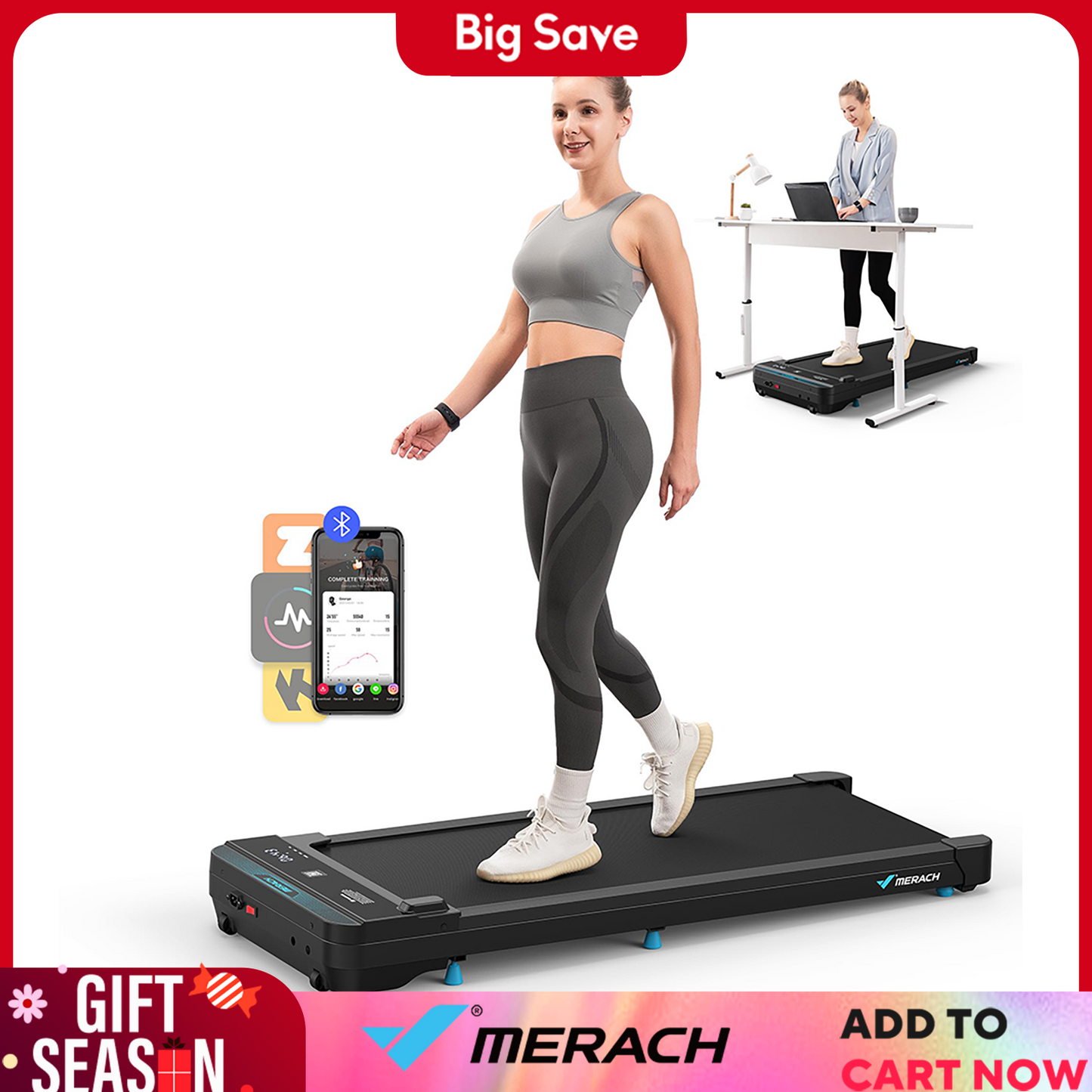 Portable Treadmill: Quiet, Compact, Under Desk Fitness