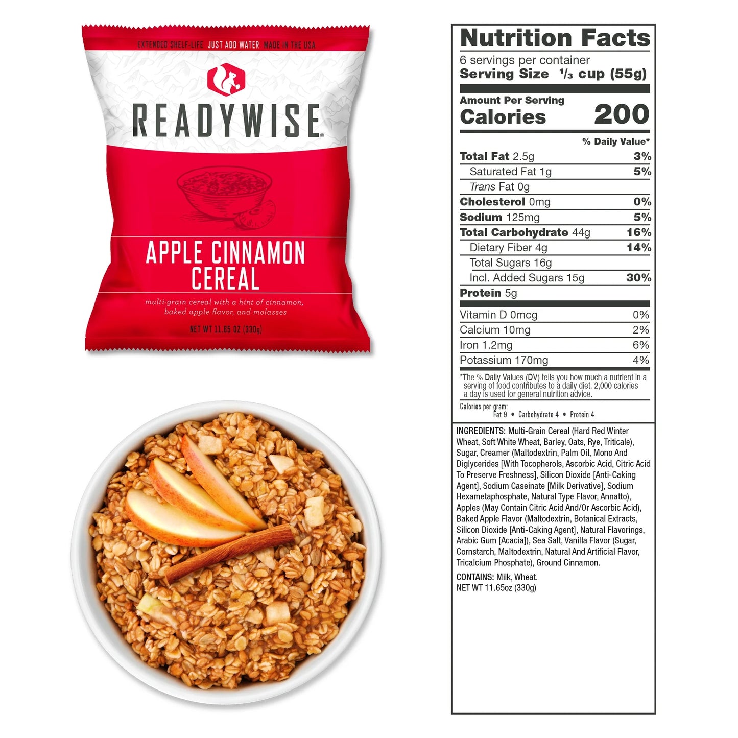 Emergency Food Supply Breakfast Bucket (120 Servings) - 25 Year Shelf Life