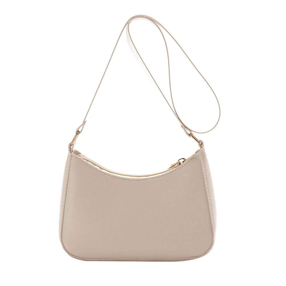 Trendy Women's PU Leather Underarm Bag - Retro Solid Color