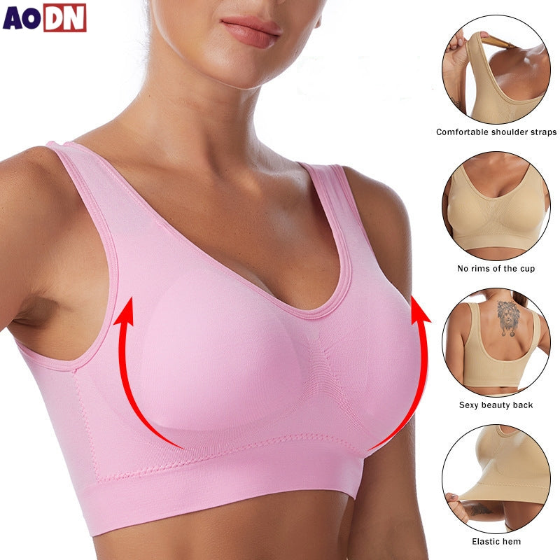 Wireless Plus Size Bra S-7XL - Seamless Yoga Fit