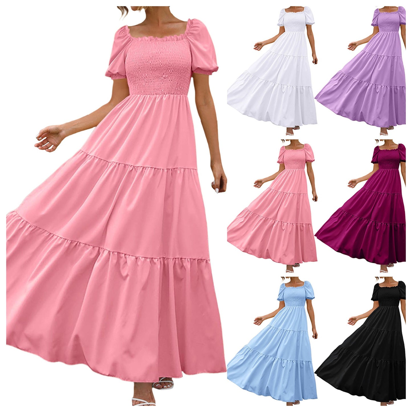 Floral Boho Dress 2024: Wrap, Crew Neck, Short Sleeve