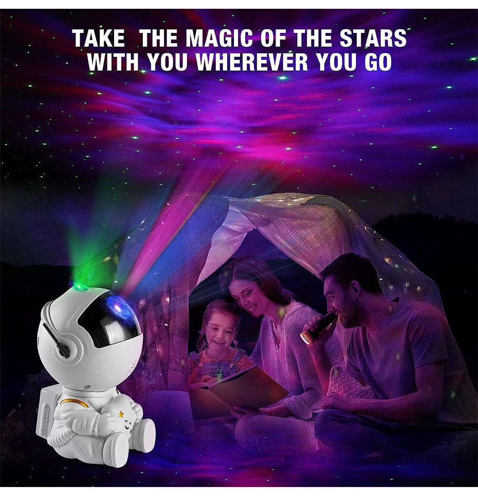 Starry Sky Projector Lamp: Astronaut LED Night Light Gift