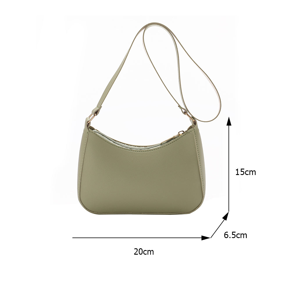 Trendy Women's PU Leather Underarm Bag - Retro Solid Color