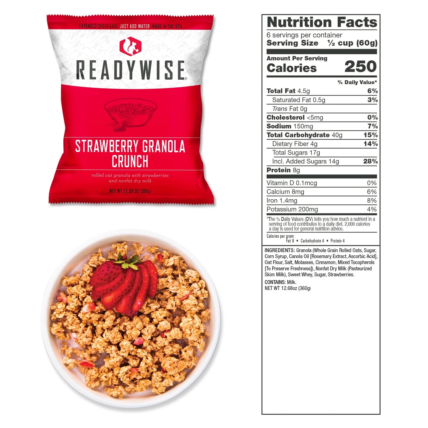 Emergency Food Supply Breakfast Bucket (120 Servings) - 25 Year Shelf Life