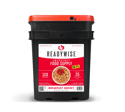 Emergency Food Supply Breakfast Bucket (120 Servings) - 25 Year Shelf Life