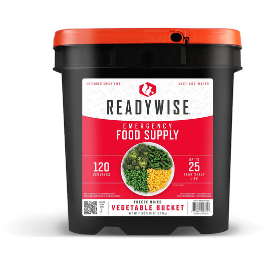 Emergency Food Supply Freeze Dried Vegetable Bucket (120 Servings) - 25 Year Shelf Life