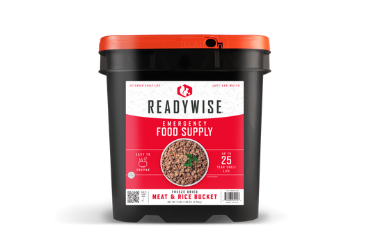 Emergency Food Supply Meat and Rice Survival Bucket - 25-Year Shelf Life