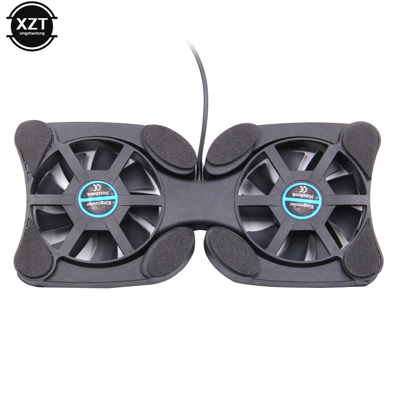 USB Laptop Cooling Pad: Quiet Dual Fans, Non-Slip Design