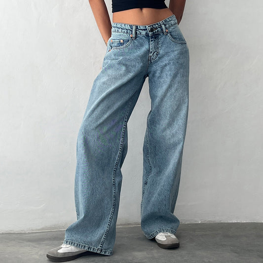 Y2K Baggy Jeans Women - Trendy Low Rise Boyfriend Denim