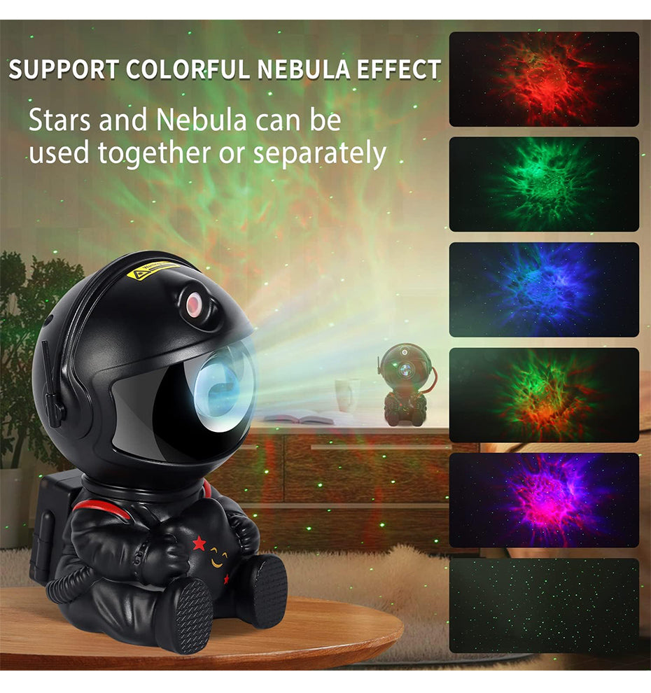 Starry Sky Projector Lamp: Astronaut LED Night Light Gift