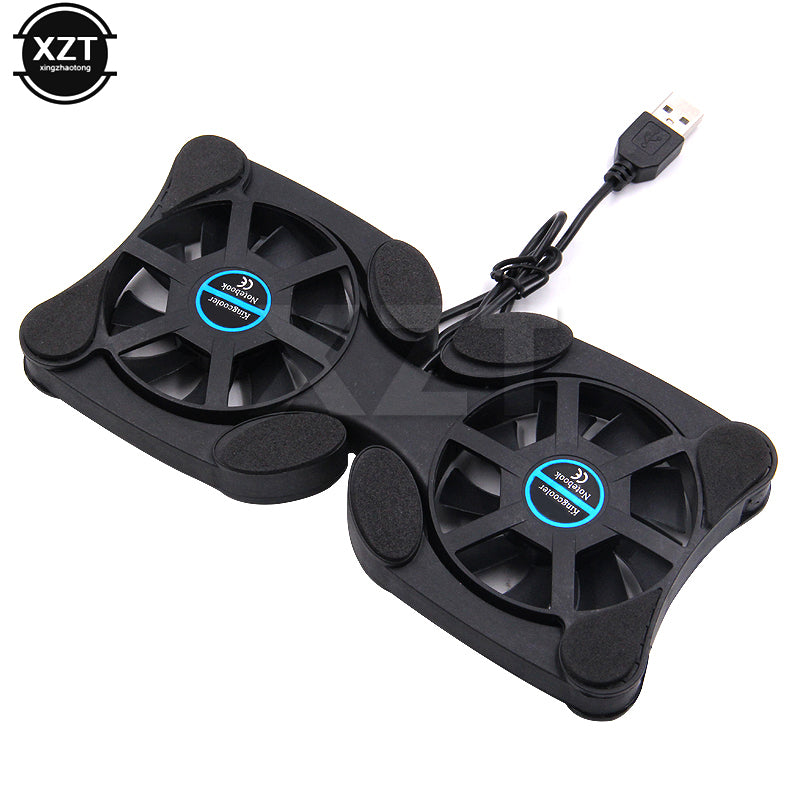 USB Laptop Cooling Pad: Quiet Dual Fans, Non-Slip Design