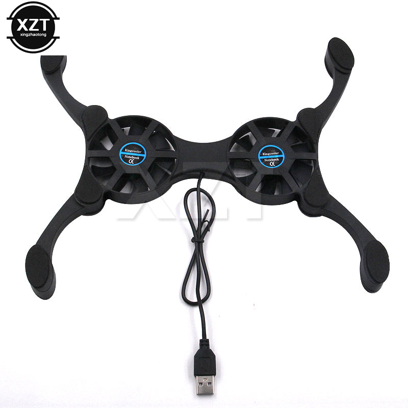 USB Laptop Cooling Pad: Quiet Dual Fans, Non-Slip Design