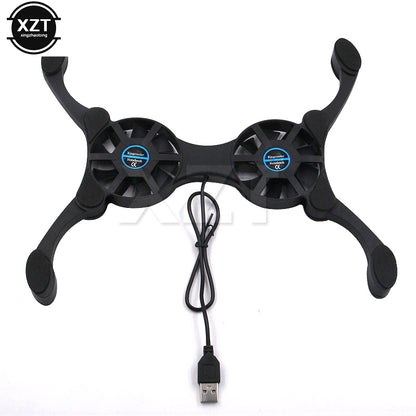 USB Laptop Cooling Pad: Quiet Dual Fans, Non-Slip Design