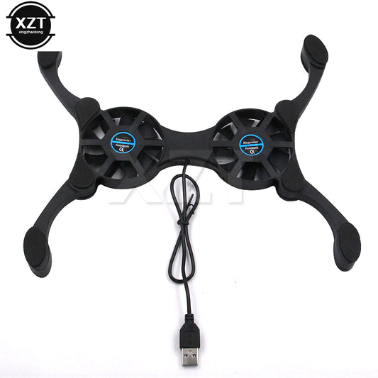 USB Laptop Cooling Pad: Quiet Dual Fans, Non-Slip Design