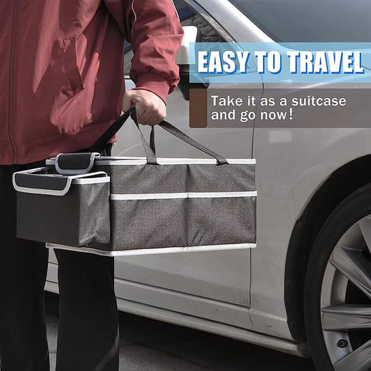 Folding Car Trunk Organizer: Multi-Compartment Storage