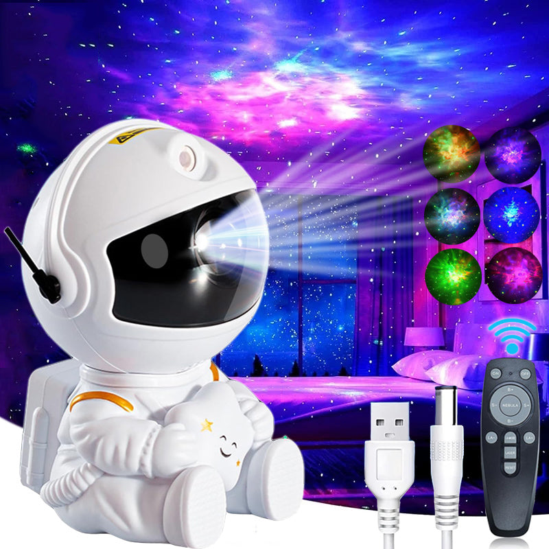 Starry Sky Projector Lamp: Astronaut LED Night Light Gift